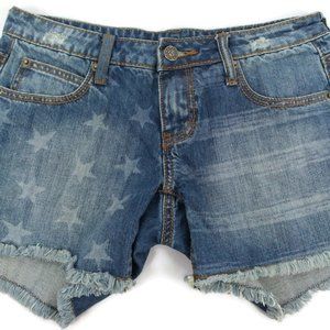 Roper Flag Cut Off Denim Blue Jean Shorts